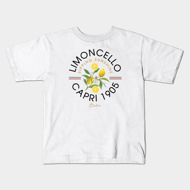 Limoncello Capri Italy Kids T-Shirt by VirGigiBurns